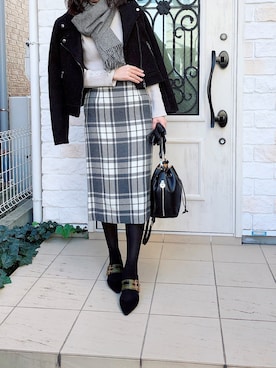 「UNITED ARROWS（ユナイテッドアローズ）のアイテム（マフラー）」を使った、hisaaaさん（レディース・165cm）の冬コーディネート