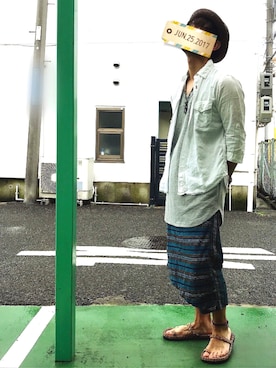 「タイパンツ」｜「アイテム（その他）」を使った、ともあき®さん（メンズ・168cm）の夏コーディネート