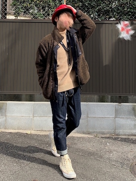 「417 EDIFICE（フォーワンセブンエディフィス）のアイテム（ブルゾン）」を使った、ともあき®さん（メンズ・167cm）の冬コーディネート