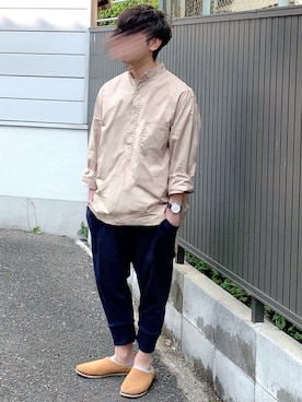 「チャイハネ（チャイハネ）のアイテム（スリッポン）」を使った、ともあき®さん（メンズ・167cm）の春コーディネート