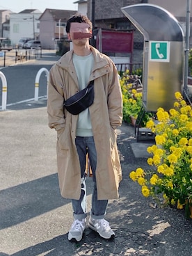 「アイテム（ダウンジャケット/コート、ベージュ系）」を使った、ともあき®さん（メンズ・167cm）の冬コーディネート