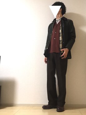 「オイルドジャケット」｜「アイテム（スラックス）」を使った、mk.さん（メンズ・178cm）の秋コーディネート