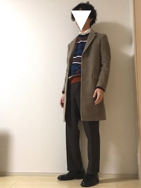 「JOURNAL STANDARD relume（ジャーナルスタンダード　レリューム）のアイテム（チェスターコート）」を使った、mk.さん（メンズ・178cm）の秋コーディネート