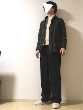 「オイルドジャケット」｜「アイテム（スラックス）」を使った、mk.さん（メンズ・178cm）の秋コーディネート