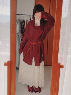「a.g.plus（エージープラス）のアイテム（スカート）」を使った、みにさん（レディース・145cm）の秋コーディネート