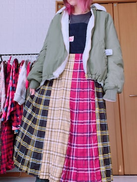 「Candy Stripper」｜「アイテム（ジャンパースカート）」を使った、みにさん（レディース・145cm）の春コーディネート