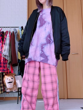 「Candy Stripper」｜「アイテム（ブルゾン）」を使った、みにさん（レディース・145cm）の春コーディネート
