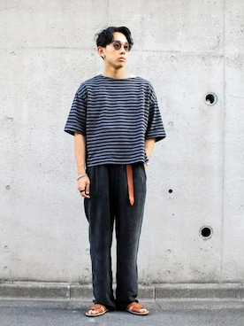 「シルクパンツ」｜Koooootarouさん（メンズ・180cm）の夏コーディネート