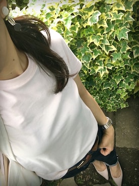 「UNIQLO Tシャツ」｜「アイテム（パンツ）」を使った、nozoさん（レディース・153cm）の春コーディネート