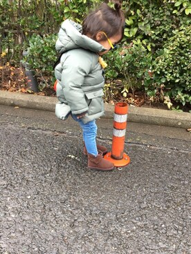 「ZARA KIDS」｜「アイテム（ダウンジャケット/コート）」を使った、nano615さん（キッズ・90cm）の冬コーディネート