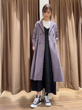 「ITEMS URBANRESEARCH（アイテムズ アーバンリサーチ）のアイテム（トレンチコート）」を使った、ERIKAさん（レディース・161cm）の春コーディネート