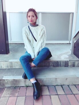 「perkyroom」｜「アイテム（パンツ）」を使った、CANAさん（レディース・162cm）の冬コーディネート