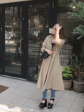 「Daniel Wellington（ダニエルウェリントン）の販売終了クラシックペティット アッシュフィールド32mm（アナログ腕時計）」を使った、CANAさん（レディース・162cm）の春コーディネート