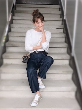 「GRL（グレイル）のアイテム（ピアス（両耳用））」を使った、CANAさん（レディース・162cm）の秋コーディネート