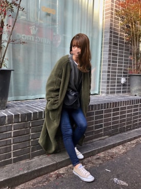 「ECLIN（エクラン）のアイテム（その他アウター）」を使った、CANAさん（レディース・162cm）の冬コーディネート