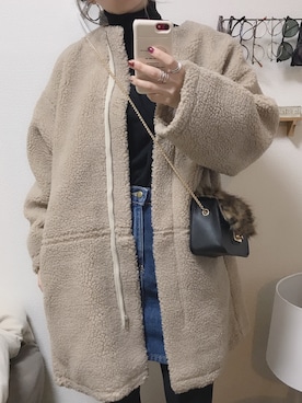 「GRL（グレイル）のアイテム（その他アウター）」を使った、CANAさん（レディース・162cm）の冬コーディネート