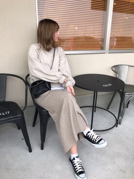 「GRL（グレイル）のアイテム（ピアス（両耳用））」を使った、CANAさん（レディース・162cm）の冬コーディネート