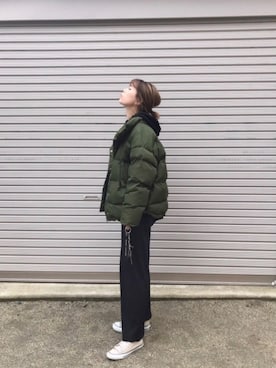 「DHOLIC（ディーホリック）のアイテム（その他アウター）」を使った、CANAさん（レディース・162cm）の冬コーディネート