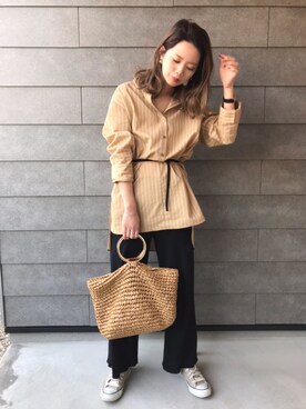 「GRL（グレイル）のアイテム（ピアス（両耳用））」を使った、CANAさん（レディース・162cm）の春コーディネート