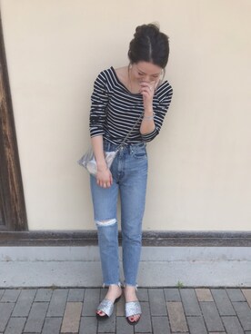 「GRL（グレイル）のアイテム（ピアス（両耳用））」を使った、CANAさん（レディース・162cm）の春コーディネート