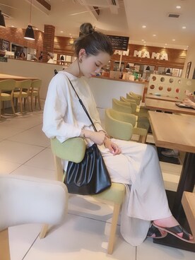 「GRL（グレイル）のクロスベルトデザインフラットサンダル（サンダル）」を使った、CANAさん（レディース・162cm）の夏コーディネート