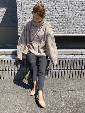 「GRL（グレイル）のアイテム（ピアス（両耳用））」を使った、CANAさん（レディース・162cm）の秋コーディネート