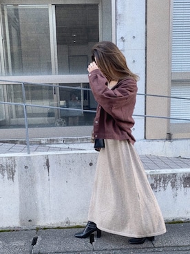 「SHAGGIE（シャギー）のアイテム（その他アウター）」を使った、CANAさん（レディース・162cm）の秋コーディネート