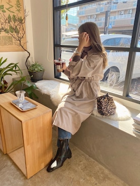 「グレイル」｜「アイテム（トレンチコート）」を使った、CANAさん（レディース・162cm）の秋コーディネート