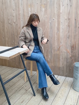 「チェック柄」｜CANAさん（レディース・162cm）の冬コーディネート