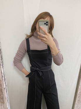 「VRIA CHARME（バリアシャルム）のアイテム（サロペット/オーバーオール）」を使った、CANAさん（レディース・162cm）の冬コーディネート