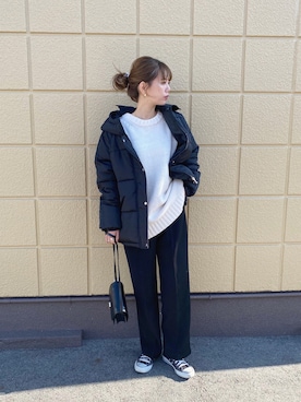 「グレイル」｜「アイテム（ダウンジャケット/コート）」を使った、CANAさん（レディース・162cm）の冬コーディネート
