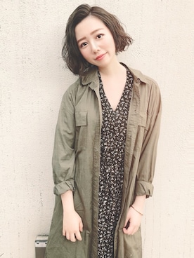 「PAGEBOY（ページボーイ）のアイテム（シャツワンピース）」を使った、Kaylaさん（レディース・154cm）の春コーディネート