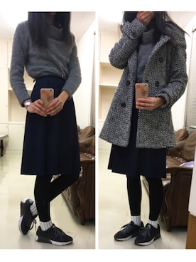 「シック」｜「アイテム（その他アウター）」を使った、yui*さん（レディース・165cm）の冬コーディネート