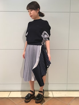 「Sacai（サカイ）のアイテム（シャツ/ブラウス）」を使った、わたなべさん（レディース・163cm）の冬コーディネート