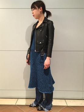 「beautiful people」｜「アイテム（ワンピース）」を使った、わたなべさん（レディース・163cm）の冬コーディネート