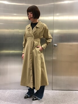 「mame（マメ）のアイテム（ジャケット/アウター）」を使った、わたなべさん（レディース・163cm）の冬コーディネート