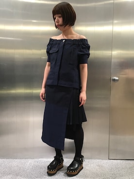 「sacai」｜わたなべさん（レディース・163cm）の冬コーディネート