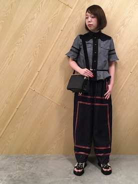 「Sacai（サカイ）のアイテム（シャツ/ブラウス）」を使った、わたなべさん（レディース・163cm）の春コーディネート