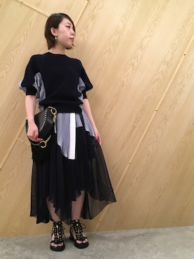 「sacai」｜わたなべさん（レディース・163cm）の夏コーディネート