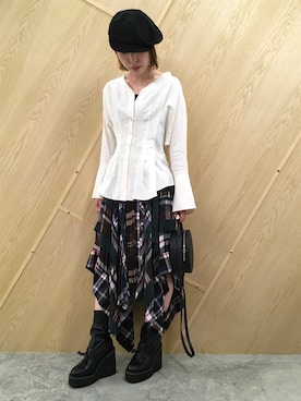 「mame（マメ）のアイテム（トップス）」を使った、わたなべさん（レディース・163cm）の夏コーディネート