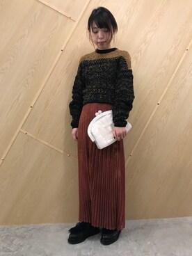 「mame（マメ）のアイテム（バッグ）」を使った、わたなべさん（レディース・163cm）の秋コーディネート