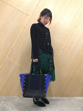 「sacai」｜「アイテム（ブーティ）」を使った、わたなべさん（レディース・163cm）の秋コーディネート