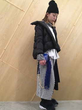 「Sacai（サカイ）のアイテム（ジャケット/アウター）」を使った、わたなべさん（レディース・163cm）の冬コーディネート