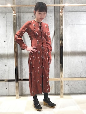 「mame（マメ）のアイテム」を使った、わたなべさん（レディース・163cm）の冬コーディネート