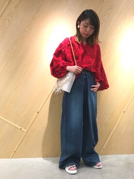 「mame（マメ）のアイテム（バッグ）」を使った、わたなべさん（レディース・163cm）の春コーディネート