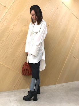 「シャツワンピ」｜わたなべさん（レディース・163cm）の夏コーディネート