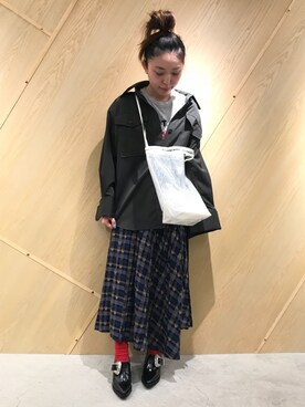 「mame（マメ）のアイテム（スカート）」を使った、わたなべさん（レディース・163cm）の夏コーディネート
