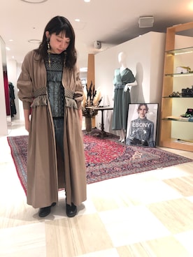 「ebony」｜わたなべさん（レディース・163cm）の冬コーディネート