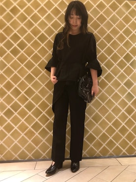 「mame（マメ）のアイテム（トップス）」を使った、わたなべさん（レディース・163cm）の冬コーディネート