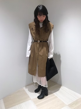 「DISCOVERED（ディスカバード）のアイテム」を使った、わたなべさん（レディース・163cm）の春コーディネート